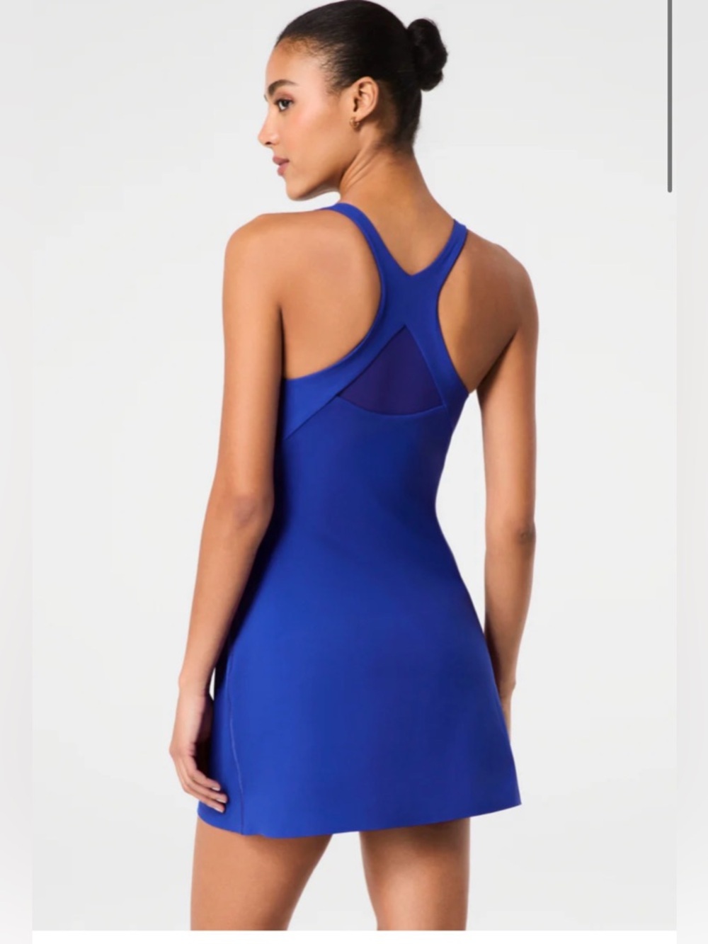 Spanx Get Moving Booty Boost V-Neck Dress Cerulean Blue NWT Small Activewear